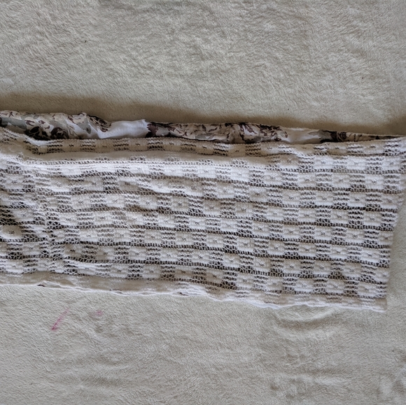 Cream Flowered Infinity Scarf - Picture 2 of 5